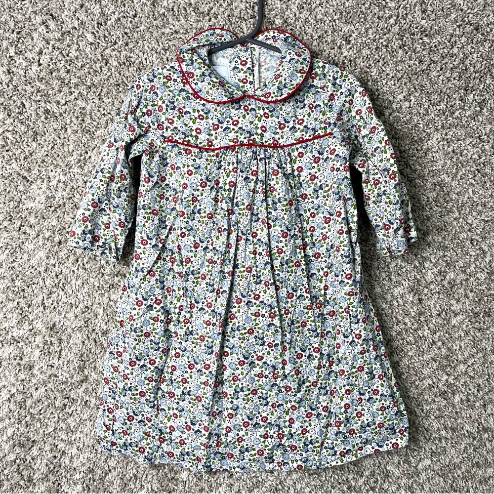 Little English Dress Women’s 4T Red, Blue and White Floral Print